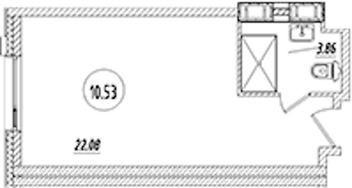 Квартира студия 25.94 м², 10/9 эт., Апарт-отель «Апарт отель Well»